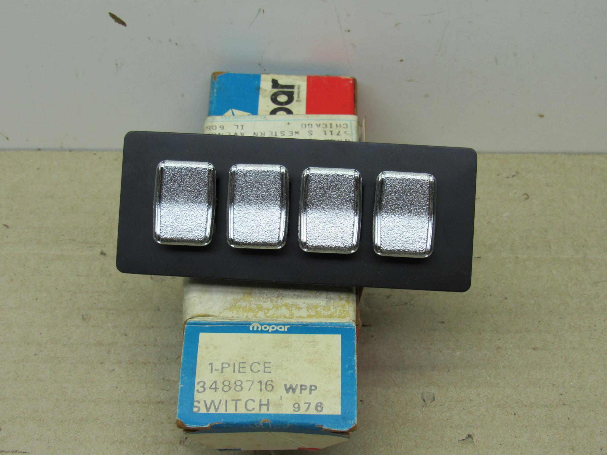 Electric Window Lift Switch# 3488716 LF Gang Chrysler 1972-73  NOS SHIPS FREE TO LOWER 48 Blue Star Performance