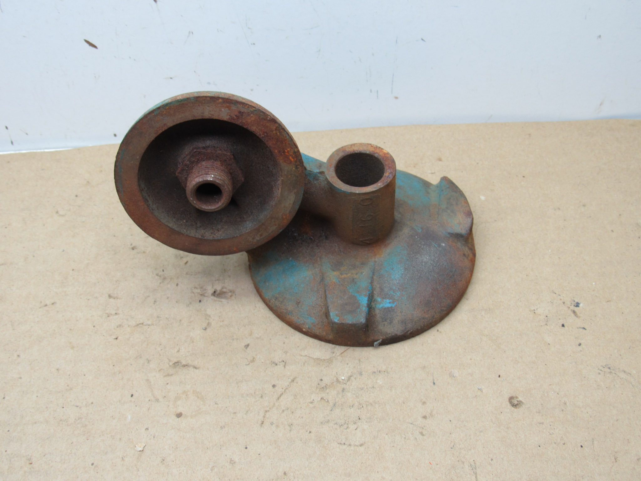 Oil Filter Base Adapter# 2951996 - Date 4-16-70 - Small Block - V8 - 1969-72 - USED - SHIPS FREE TO LOWER 48