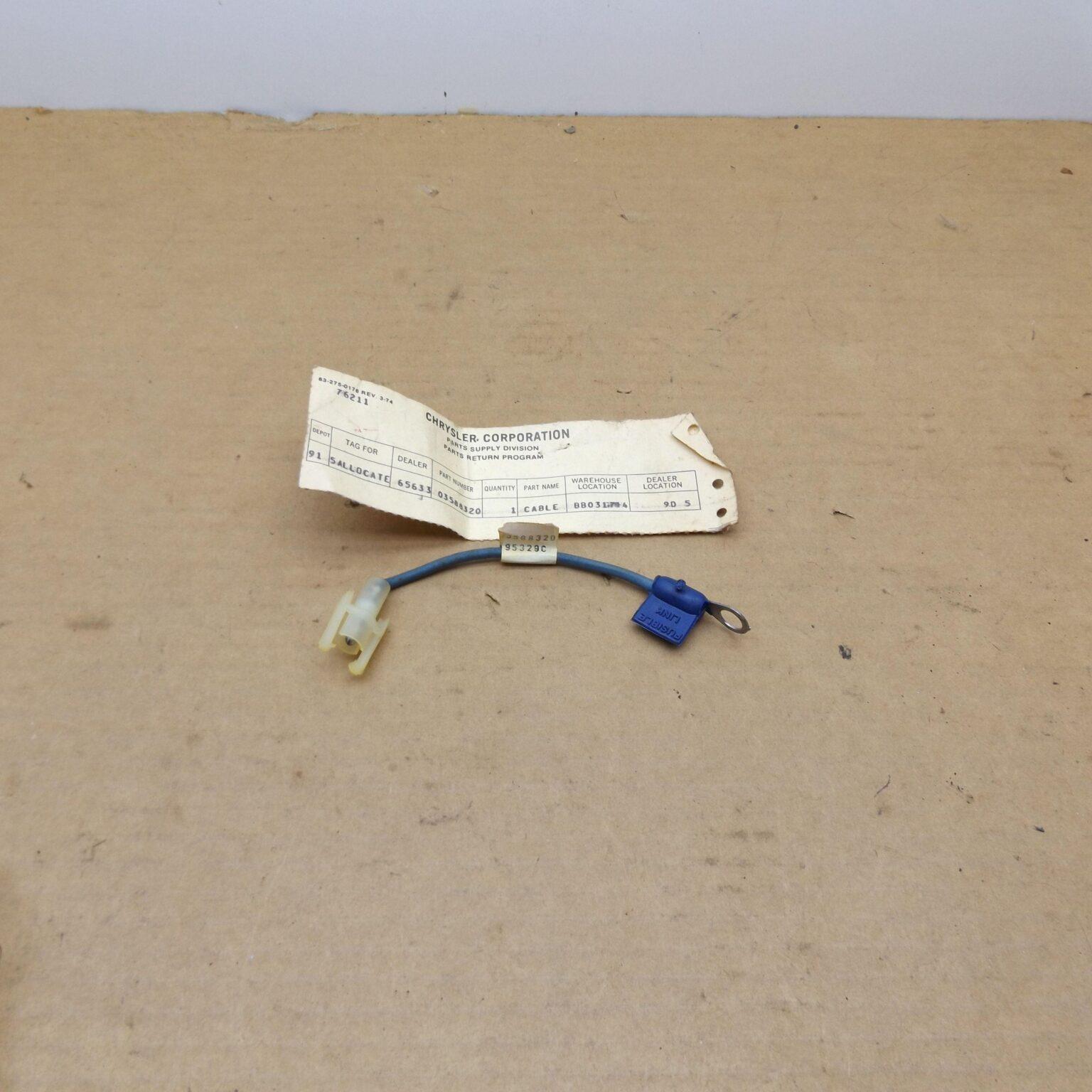 Fusible Link Cable 3588320 A B E Body Relay to Headlamp