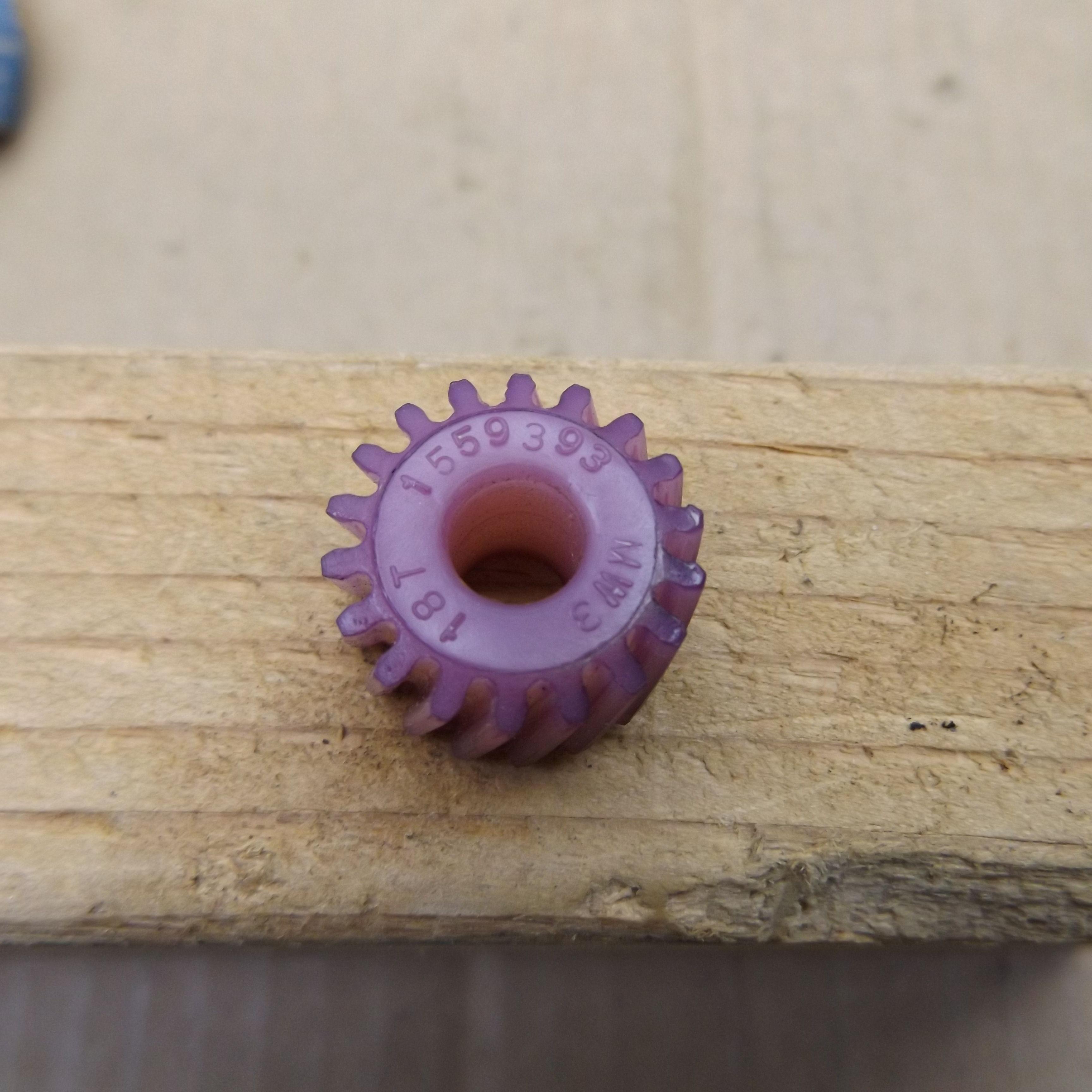 plastic gear with tooth and part number