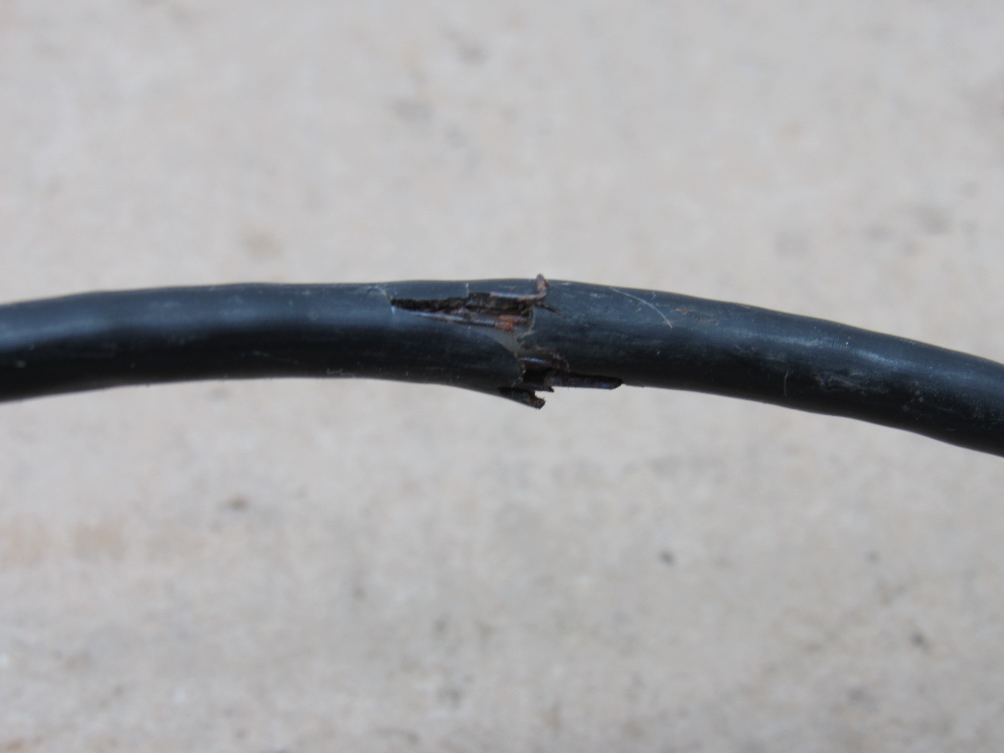 cable has a small crack in the plastic housing