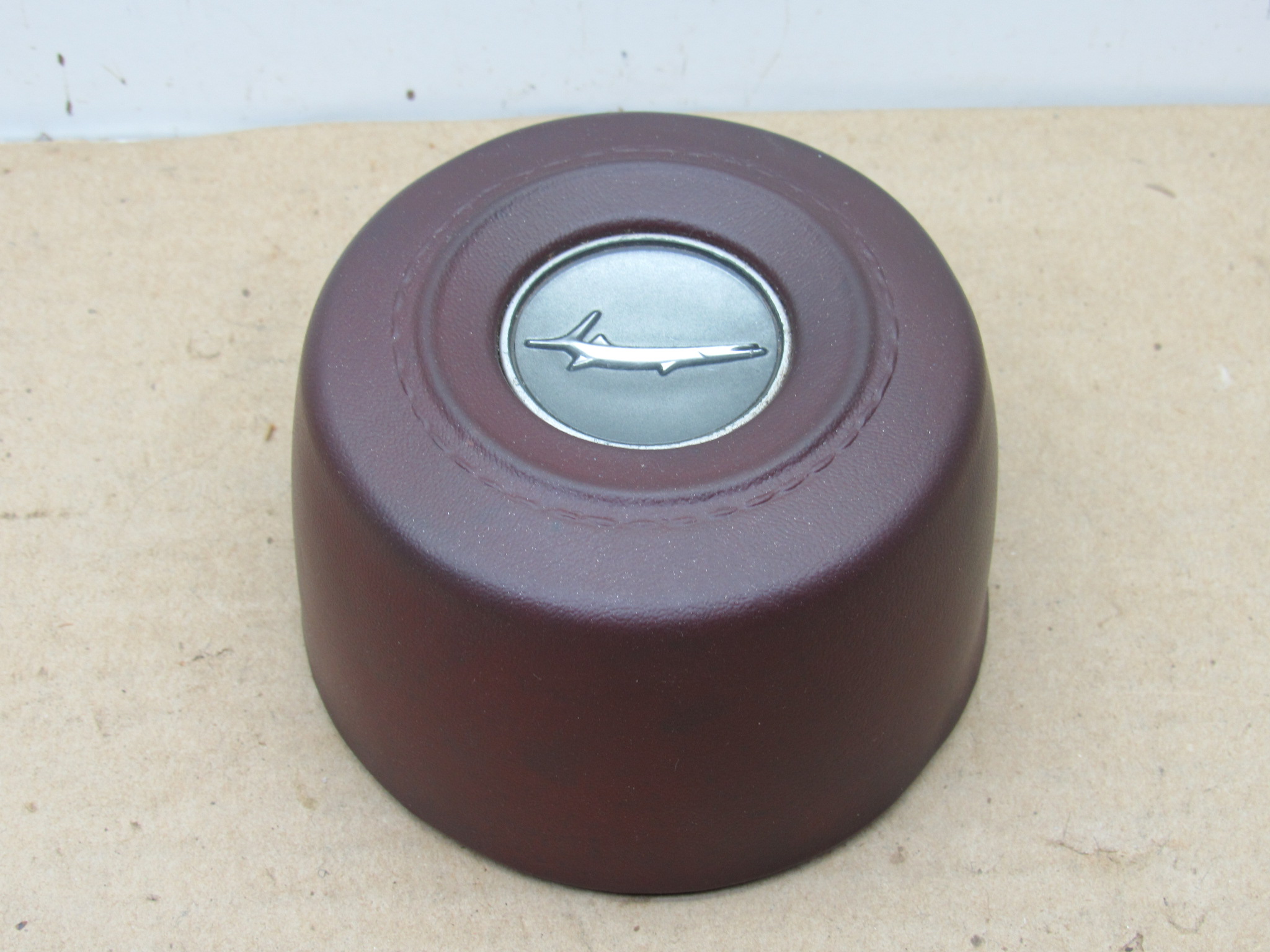 Steering Wheel Horn Pad W/Ornament# 2950846 / 4071 ER8 - Dark Red - 'Cuda - 1969 - USED - SHIPS FREE TO LOWER 48