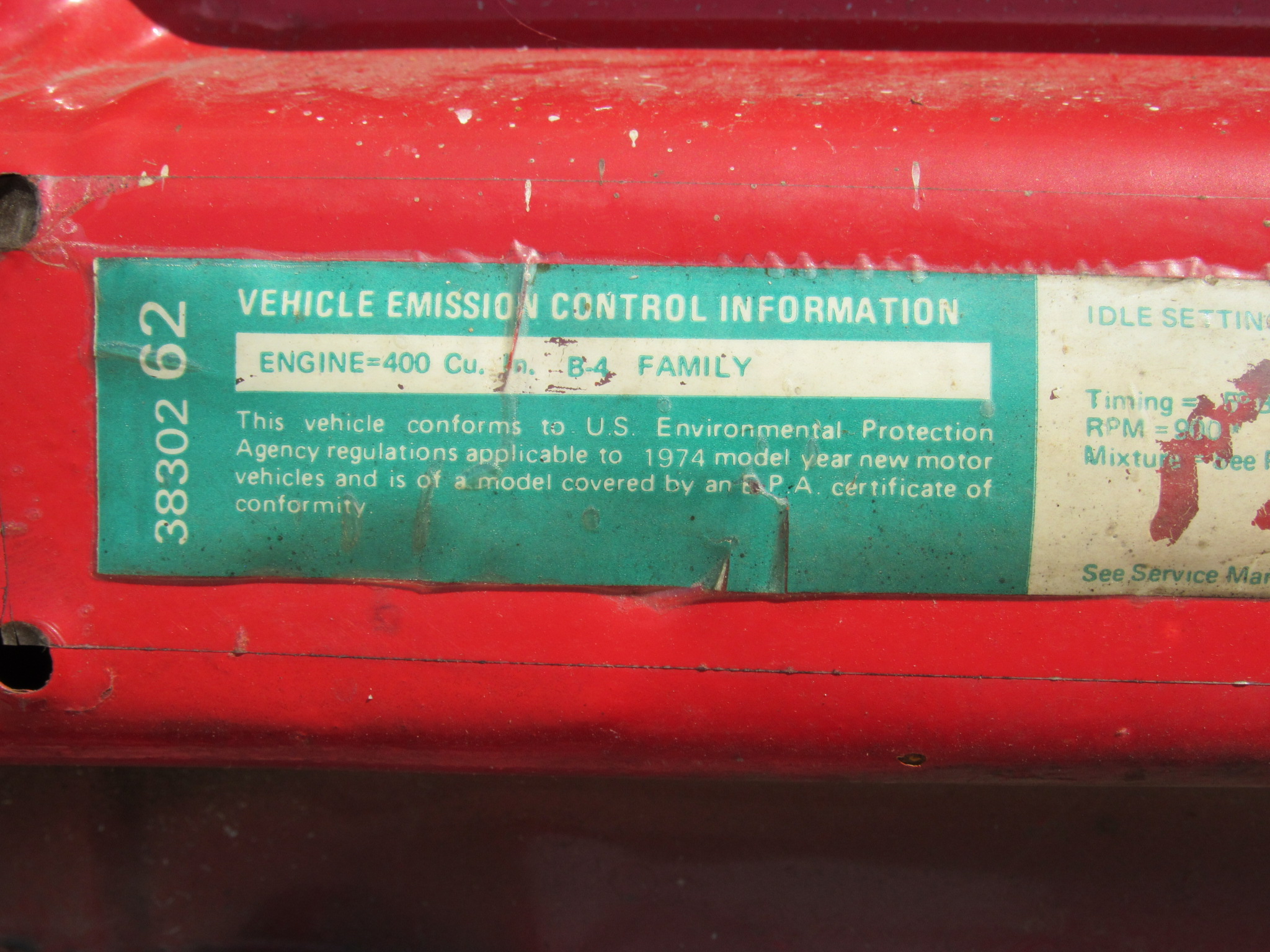 Hood Panel# 3752172 - Plymouth Satellite - 1974 - USED - Image 4