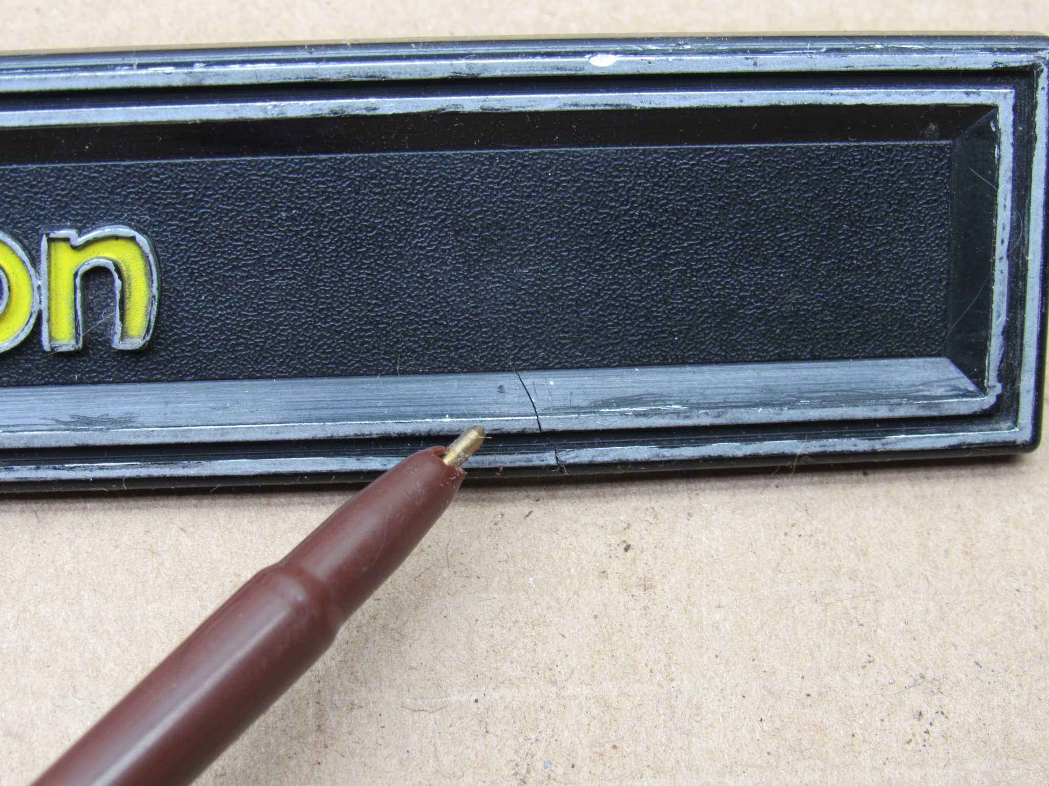 Door Inside Trim Panel Garnish Nameplate# 3613436 - Pair - Dodge Demon - 1971-72 - USED - SHIPS FREE TO LOWER 48 - Image 3