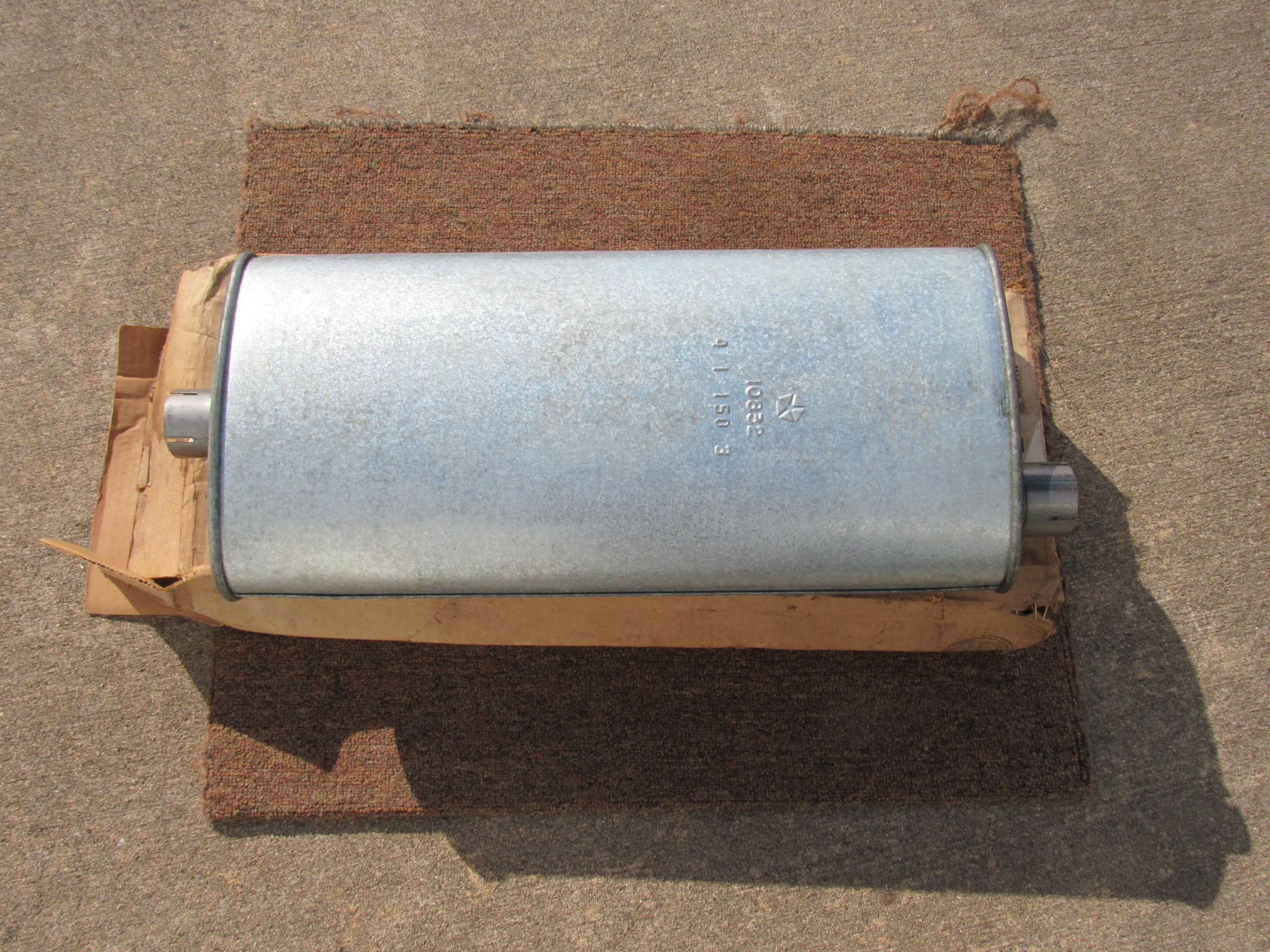 Muffler# 2781266 - Single Exhaust - B - Body - Zinc Plated - 1966-73 - NOS - SHIPS FREE TO LOWER 48